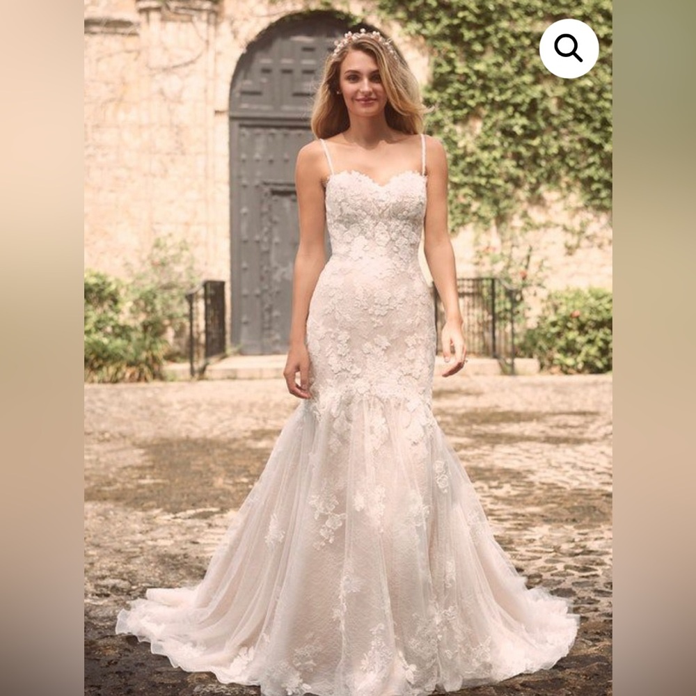 BRAND NEW Size 12 Maggie sottero Joelle wedding dress ivory over blush